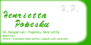 henrietta popesku business card